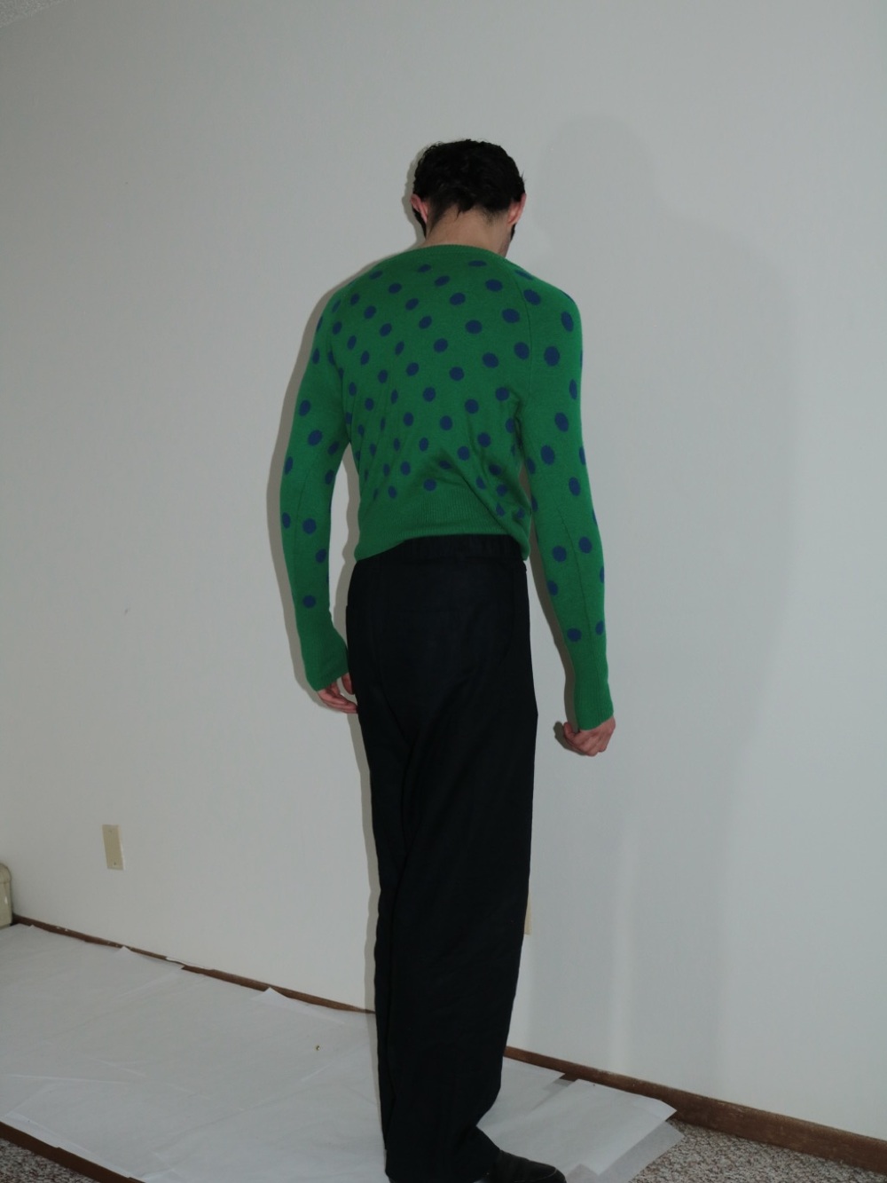 Green Polka Dot Women's Sweater - Picture 4 of 5